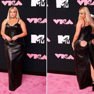 Na závěr perlička - zpěvačka Bebe Rexha chtěla asi hodně zaujmout, když oblékla kožené dlouhé šaty s koňským ohonem a průstřihy na hýždích od britské značky Uncommonist, která je svými výstředními modely proslulá.