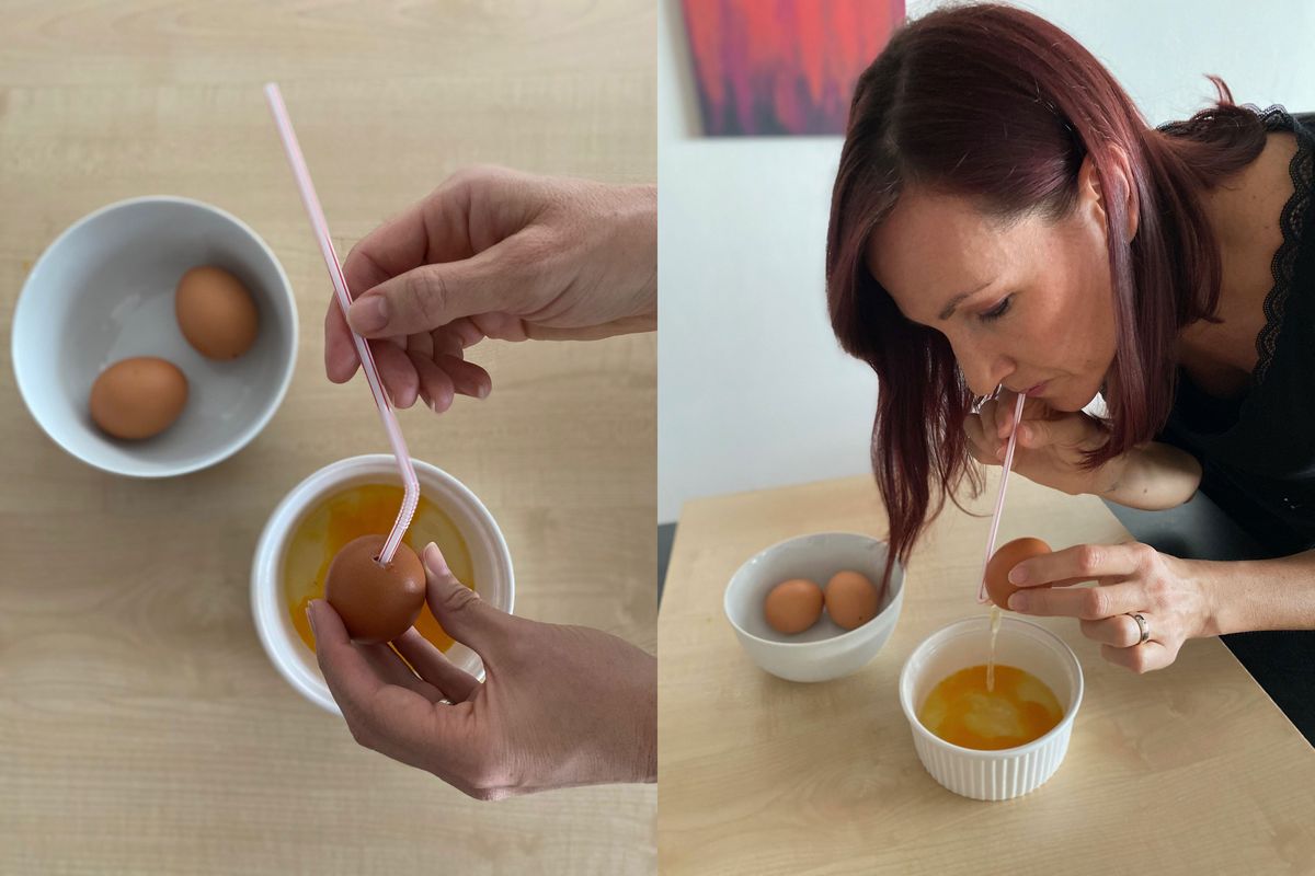 Jak vyfouknout vejce brčkem?