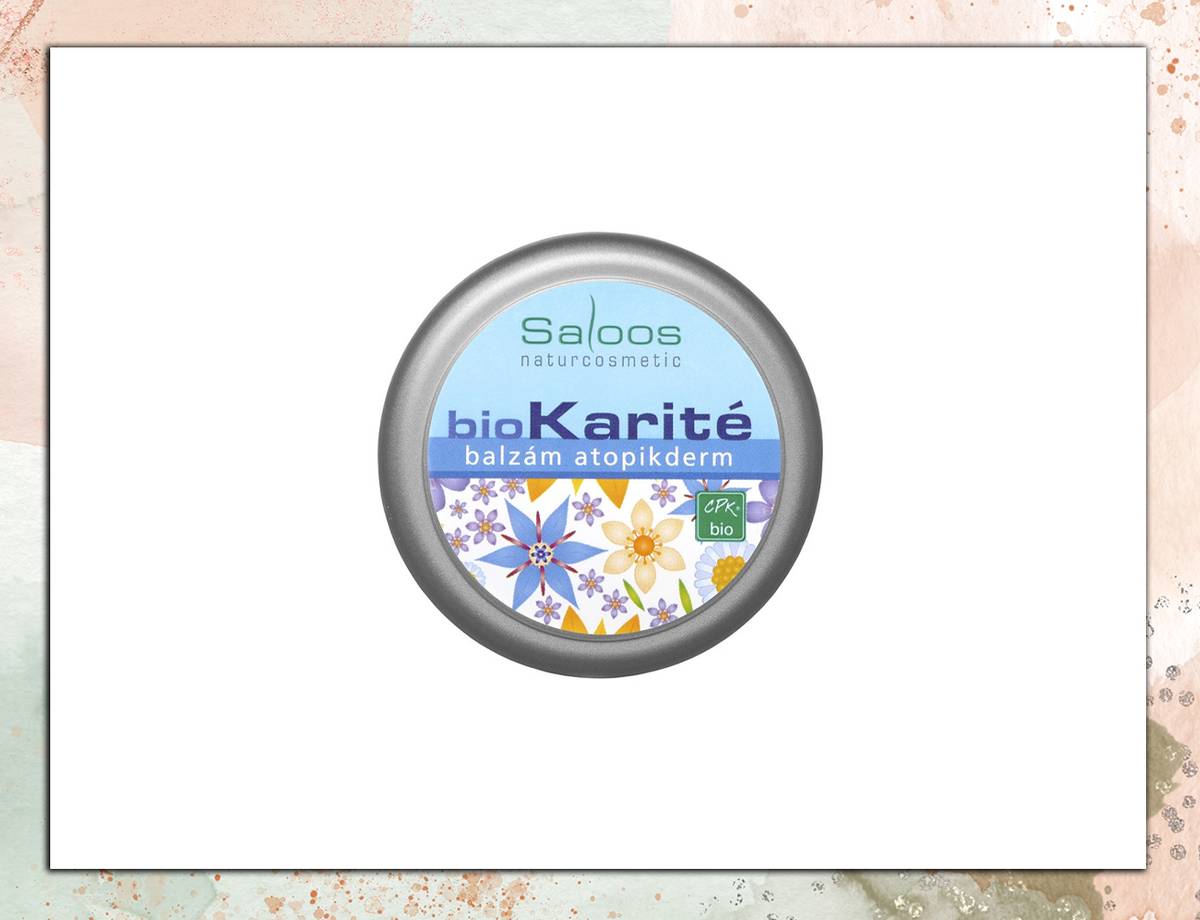 BioKarité balzám Saloos Atopikderm, kombinace bio bambuckého másla a rostlinných a éterických olejů, vhodná pro péči o atopickou pokožku, 156 Kč (50 ml )
