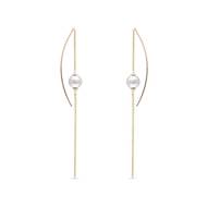 Visací náušnice ze žlutého zlata se sladkovodní perlou Klenota,  11 900 Kč