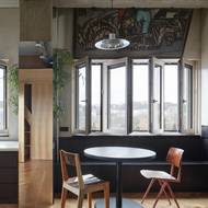 Základem interiéru je železobetonová konstrukce domu