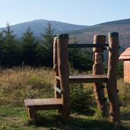 Ze stezky nad Malou Úpou se otevírají malebné výhledy na celé Krkonoše.