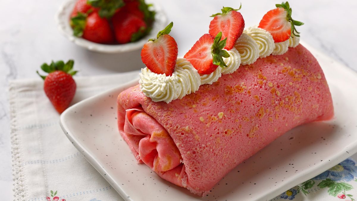 Snadná roláda z palačinek: Recept na towel roll cake